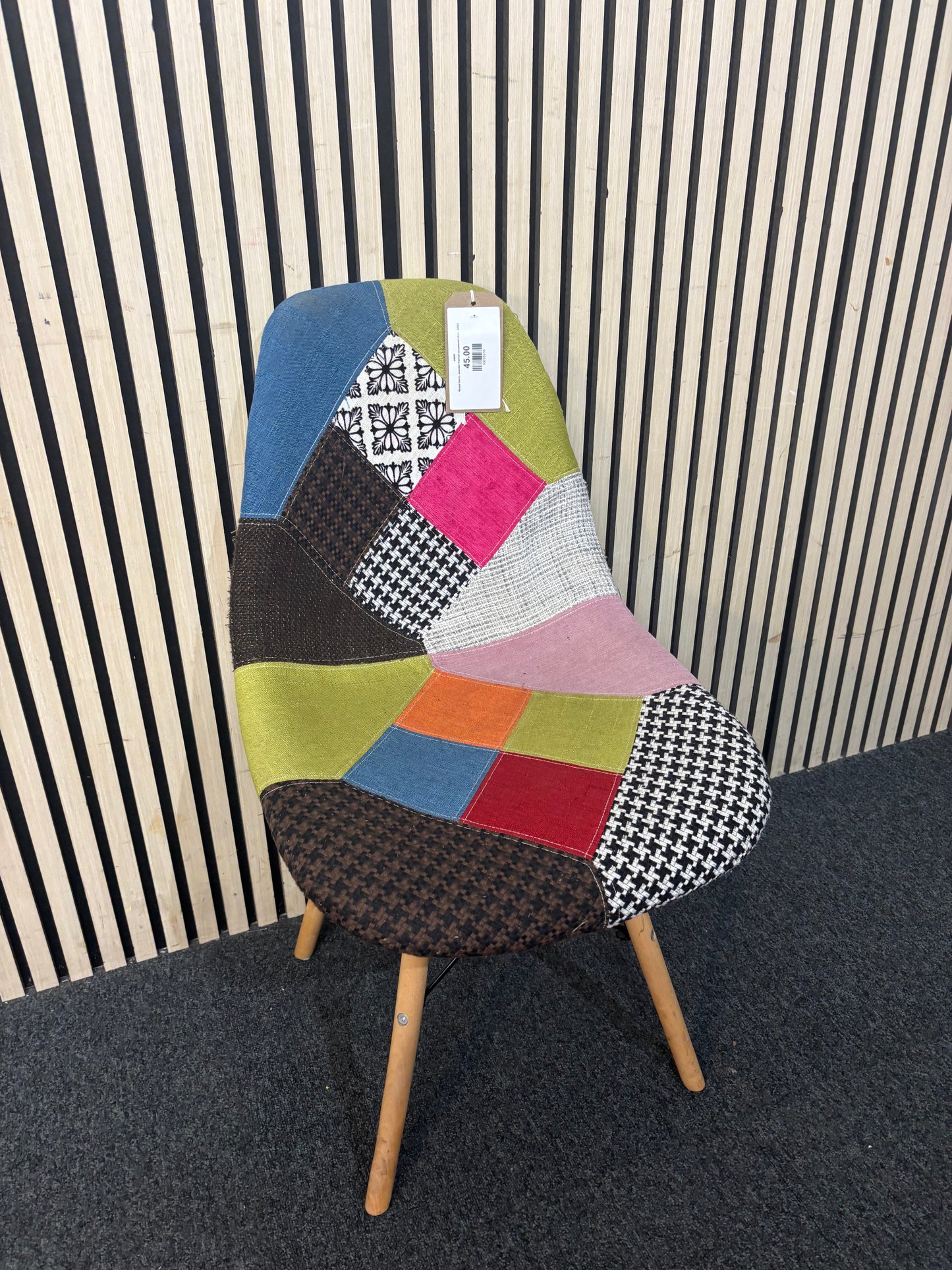 Mixed fabric, wooden framed occasional chair  44045
