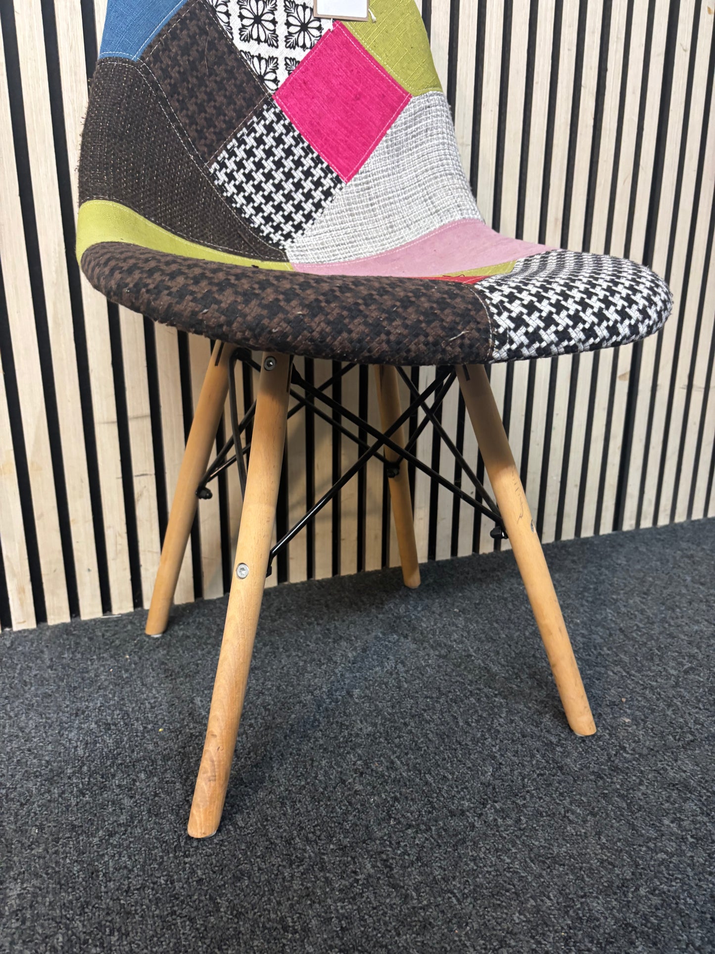 Mixed fabric, wooden framed occasional chair  44045