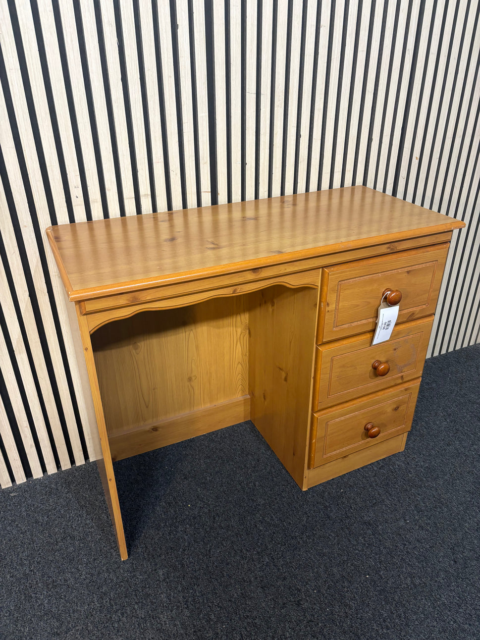 Pine 3 drawer bedroom desk dressing table (H 75 x W 90 x D 40 cm)  44039