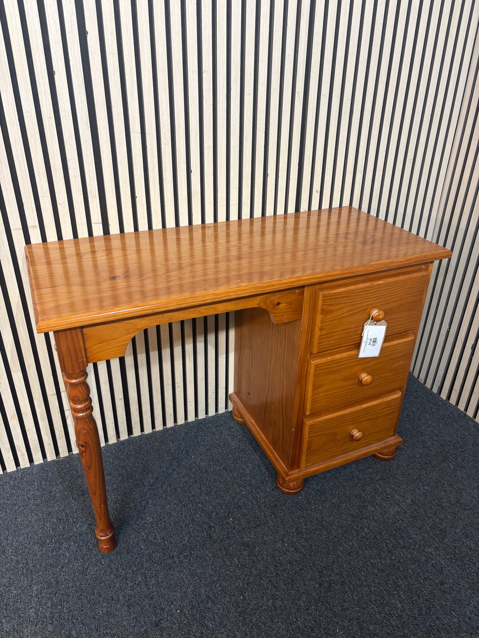 Natural pine 3 drawer bedroom dressing table (H 75 x W 104 x D 45 cm)  44041