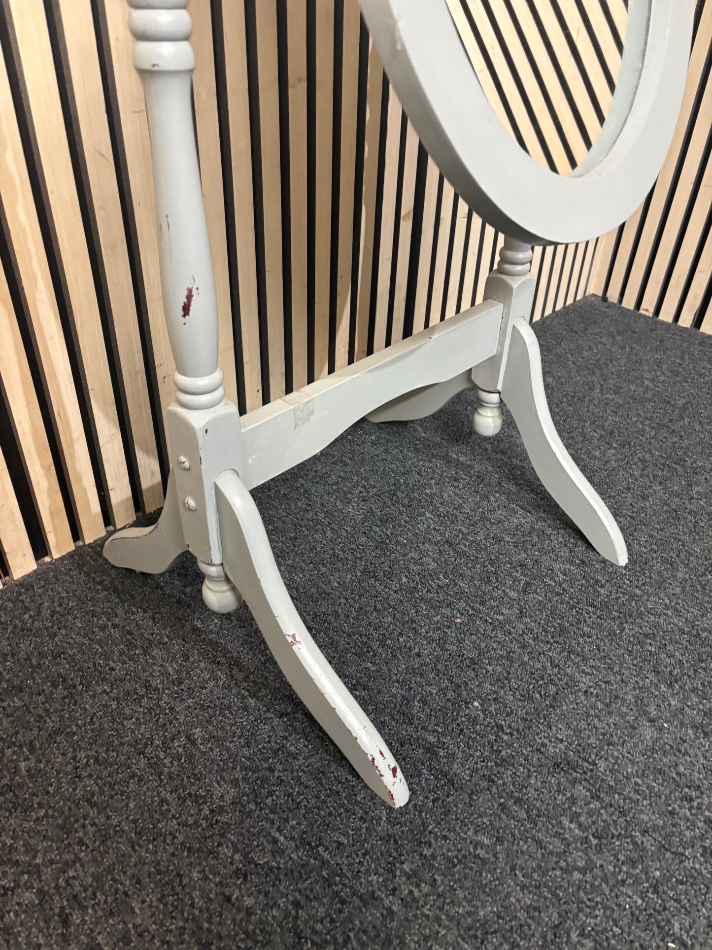 Solid wood painted cheval mirror on stand  44038