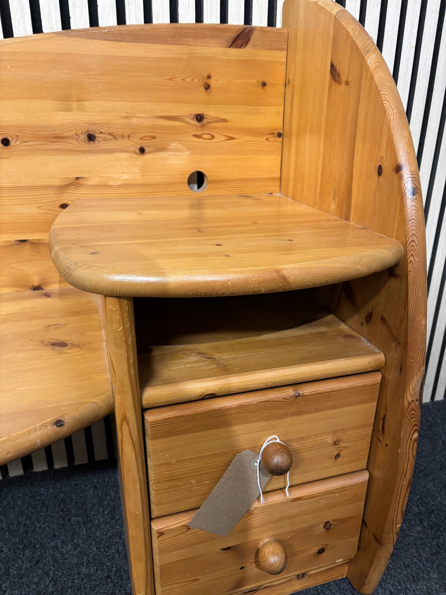 Traditional solid pine telephone bench with integrated seat and drawer. (H 87 x W 85 x 43 cm)  44127