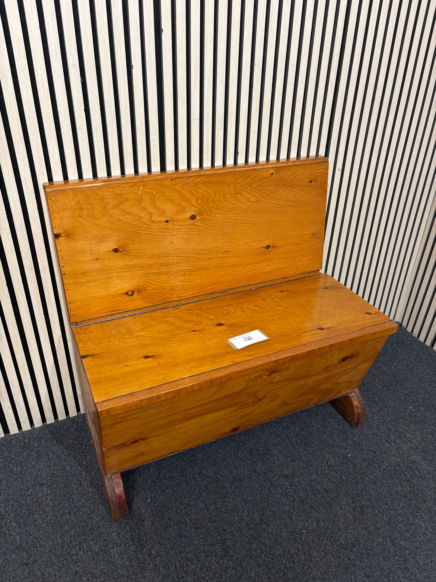 Natural pine wooden kitchen bench with lift up storage - handmade width 92 cm  44134