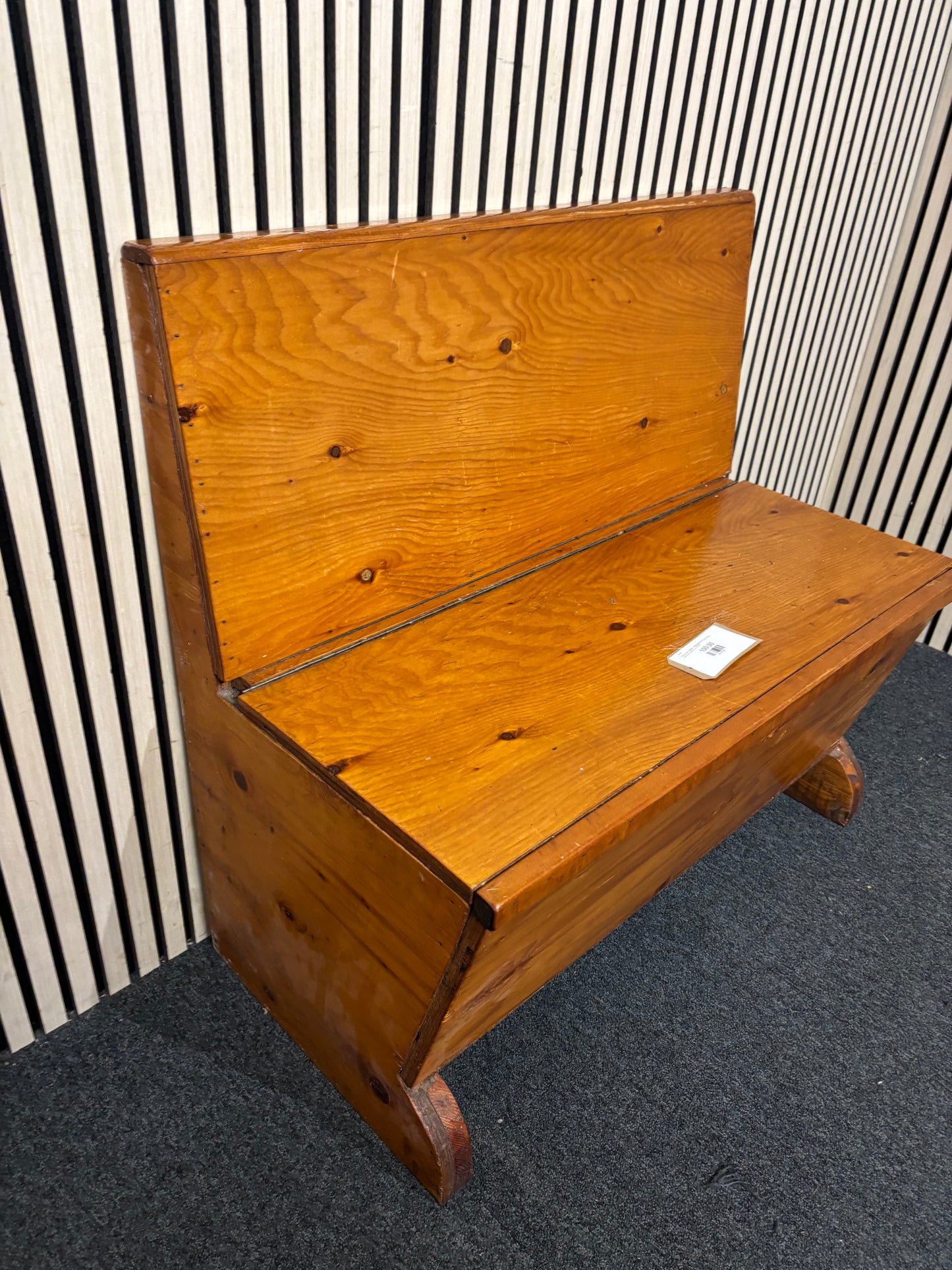 Natural pine wooden kitchen bench with lift up storage - handmade width 92 cm  44134
