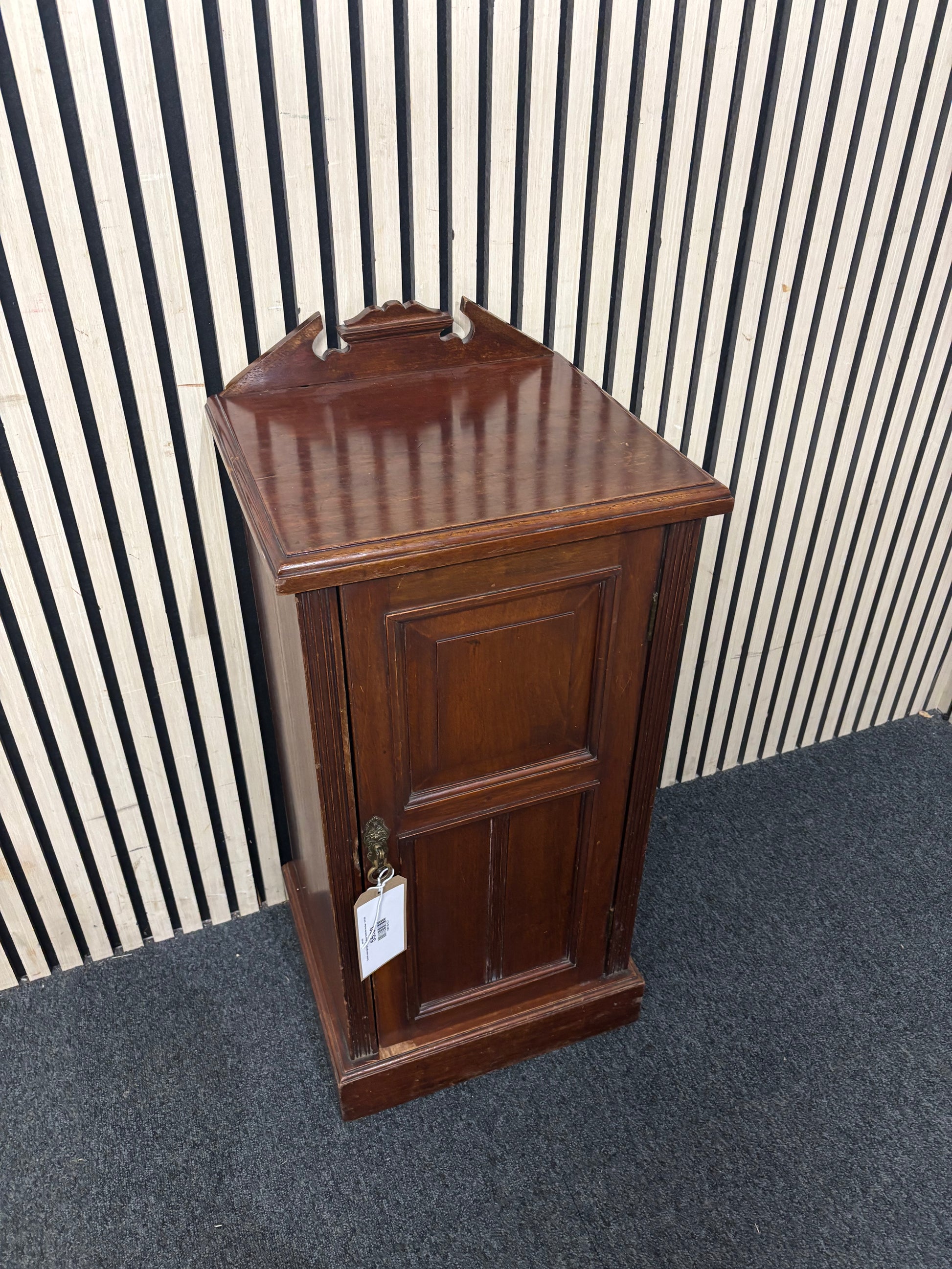 Solid mahogany tall 1 door bedside locker  44165