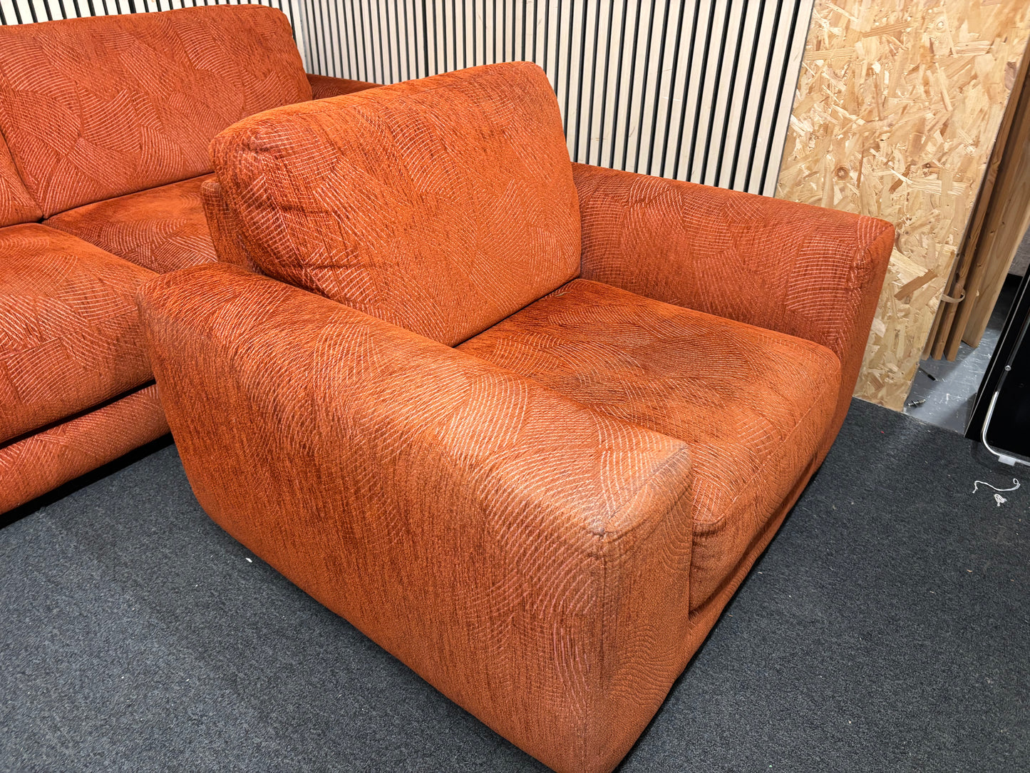 Burnt orange 3+1 fabric sofa suite  44225