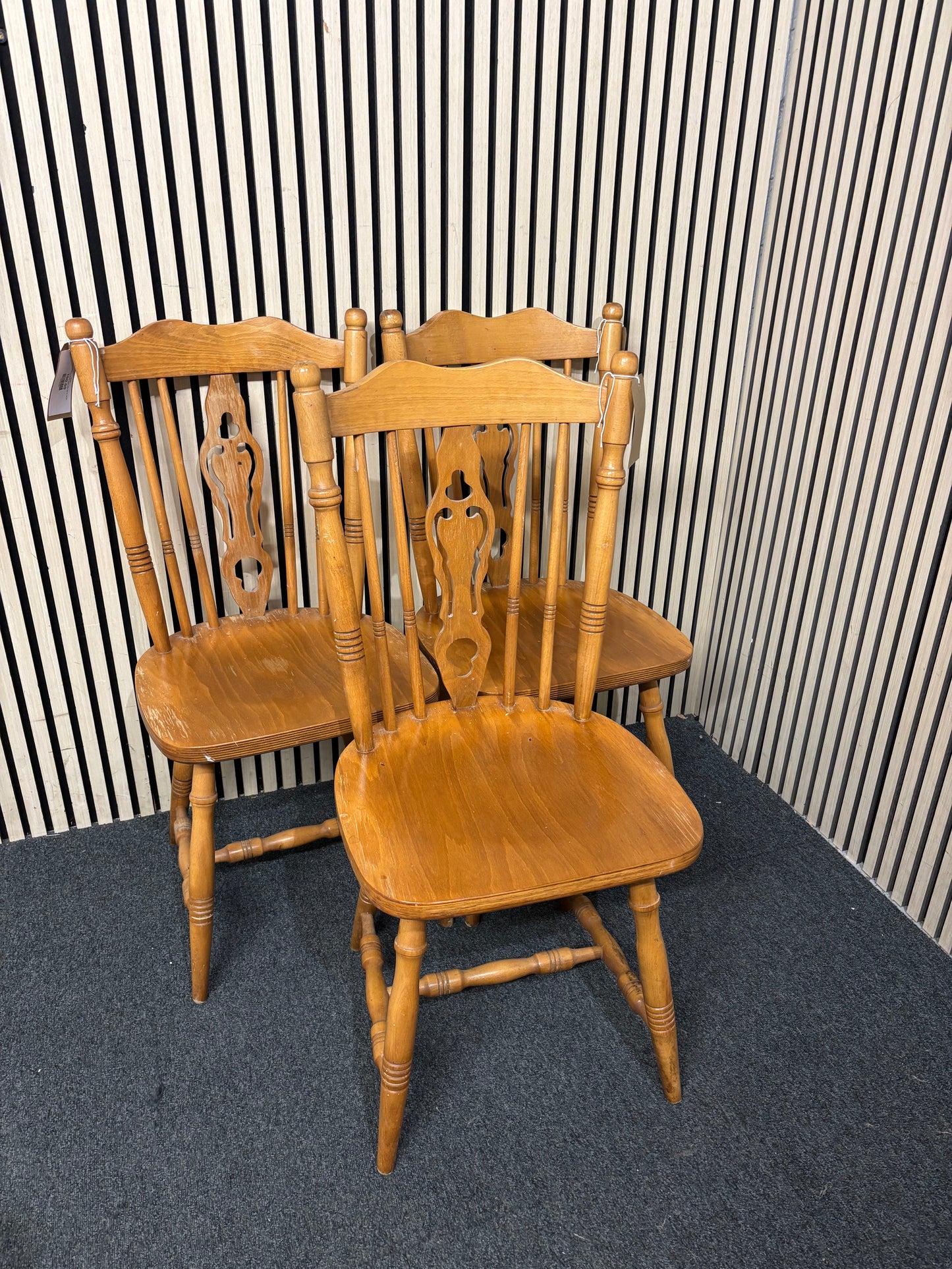 Pine spindleback dining chairs (SET OF 3)  44180
