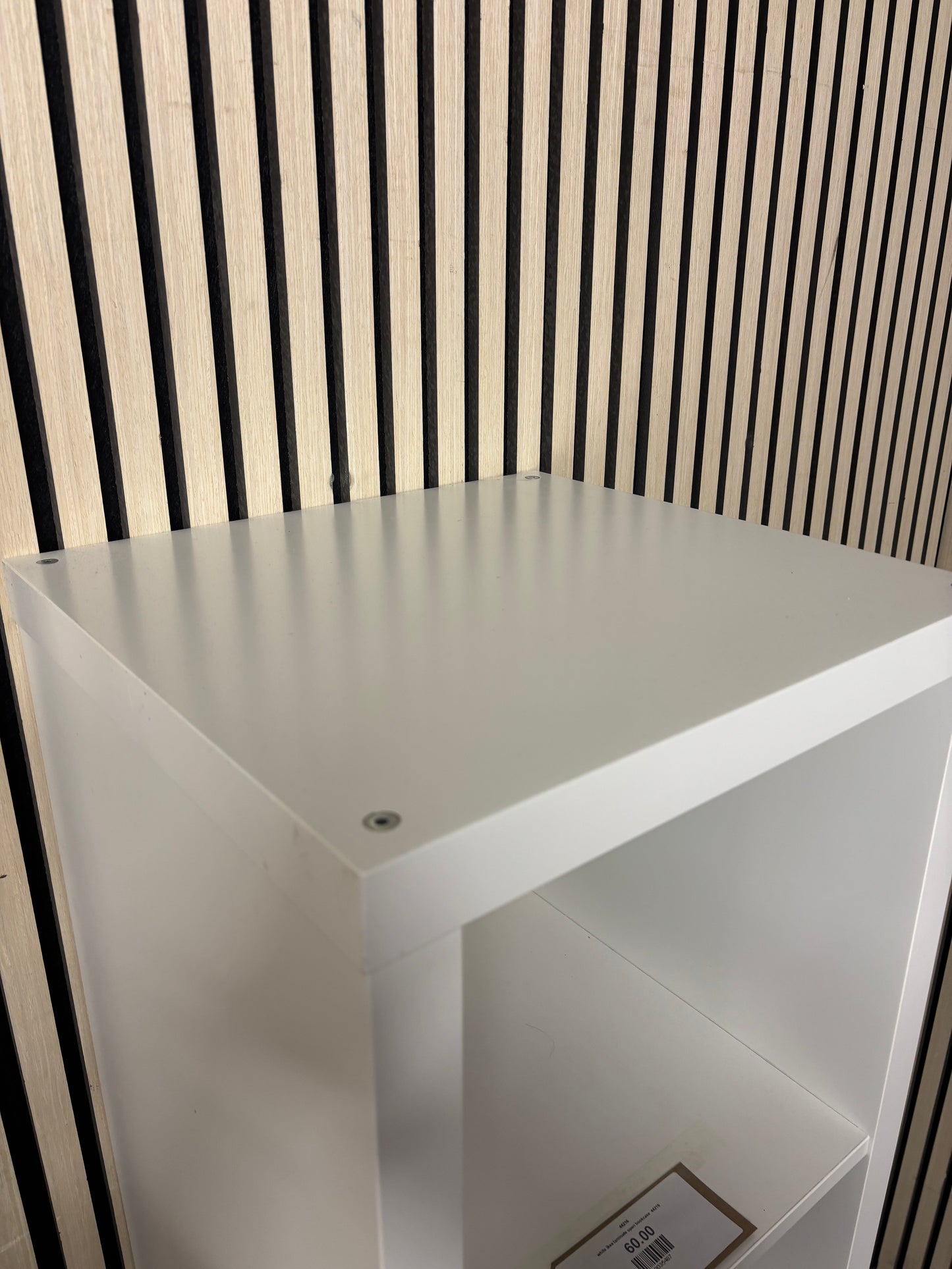 white ikea laminate open bookcase  44216
