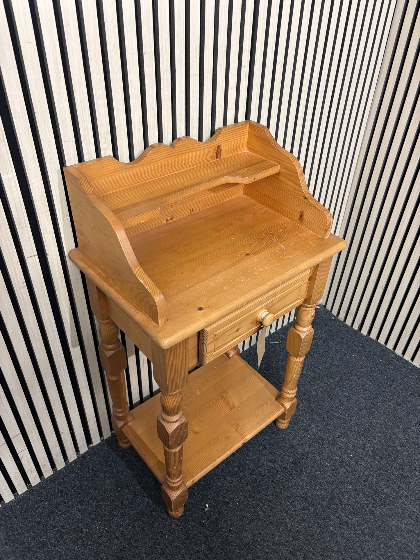 Solid pine hallstand with drawer and upstand   44202