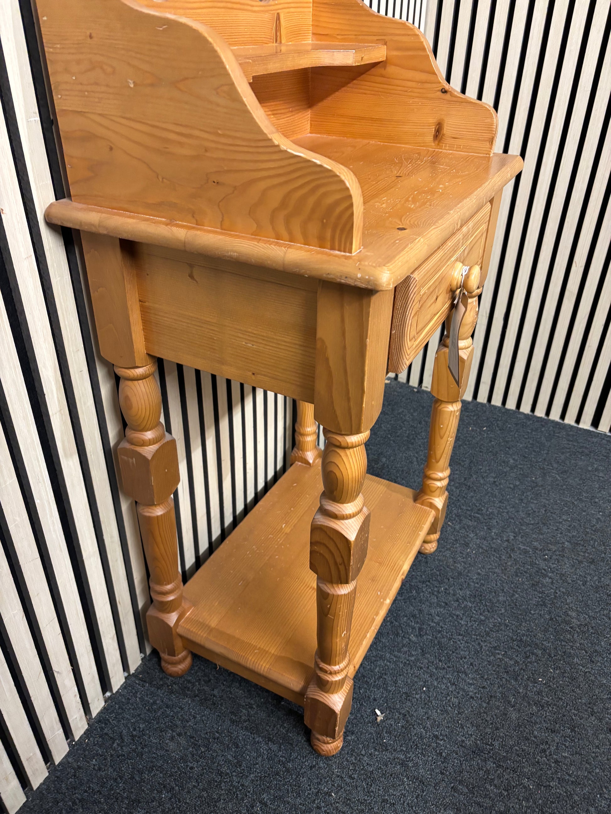 Solid pine hallstand with drawer and upstand   44202