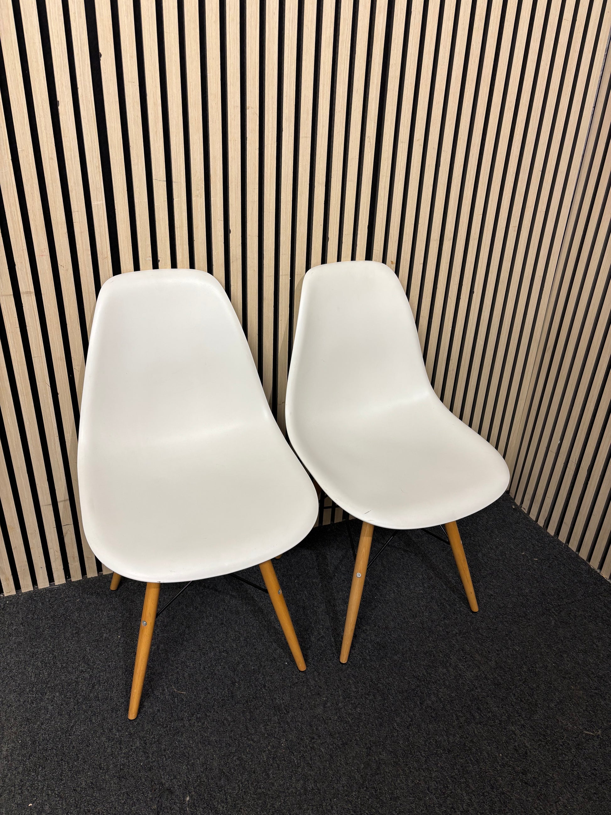 white plastic shell kitchen dining chair (SET OF 2)  44222