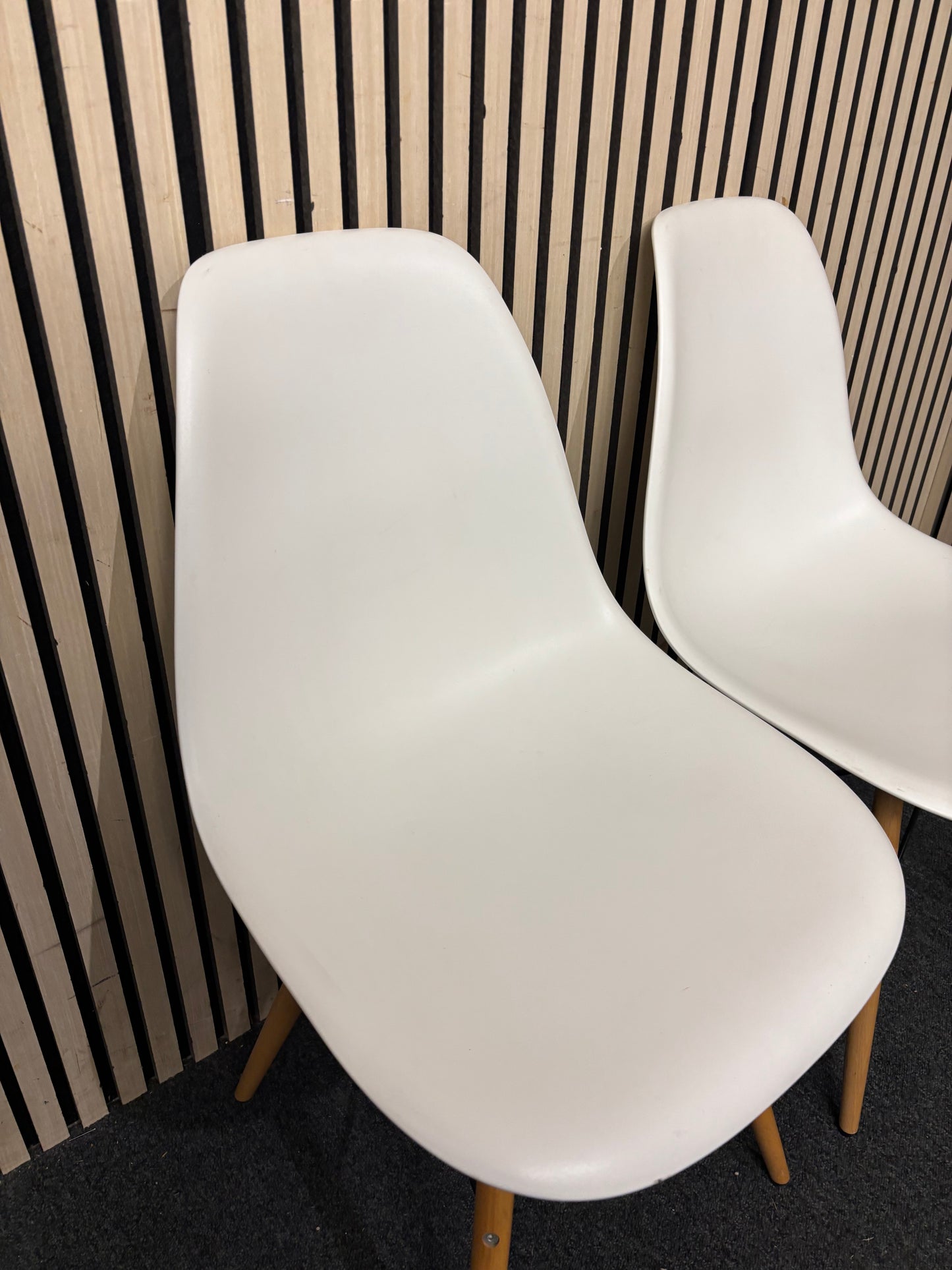 white plastic shell kitchen dining chair (SET OF 2)  44222