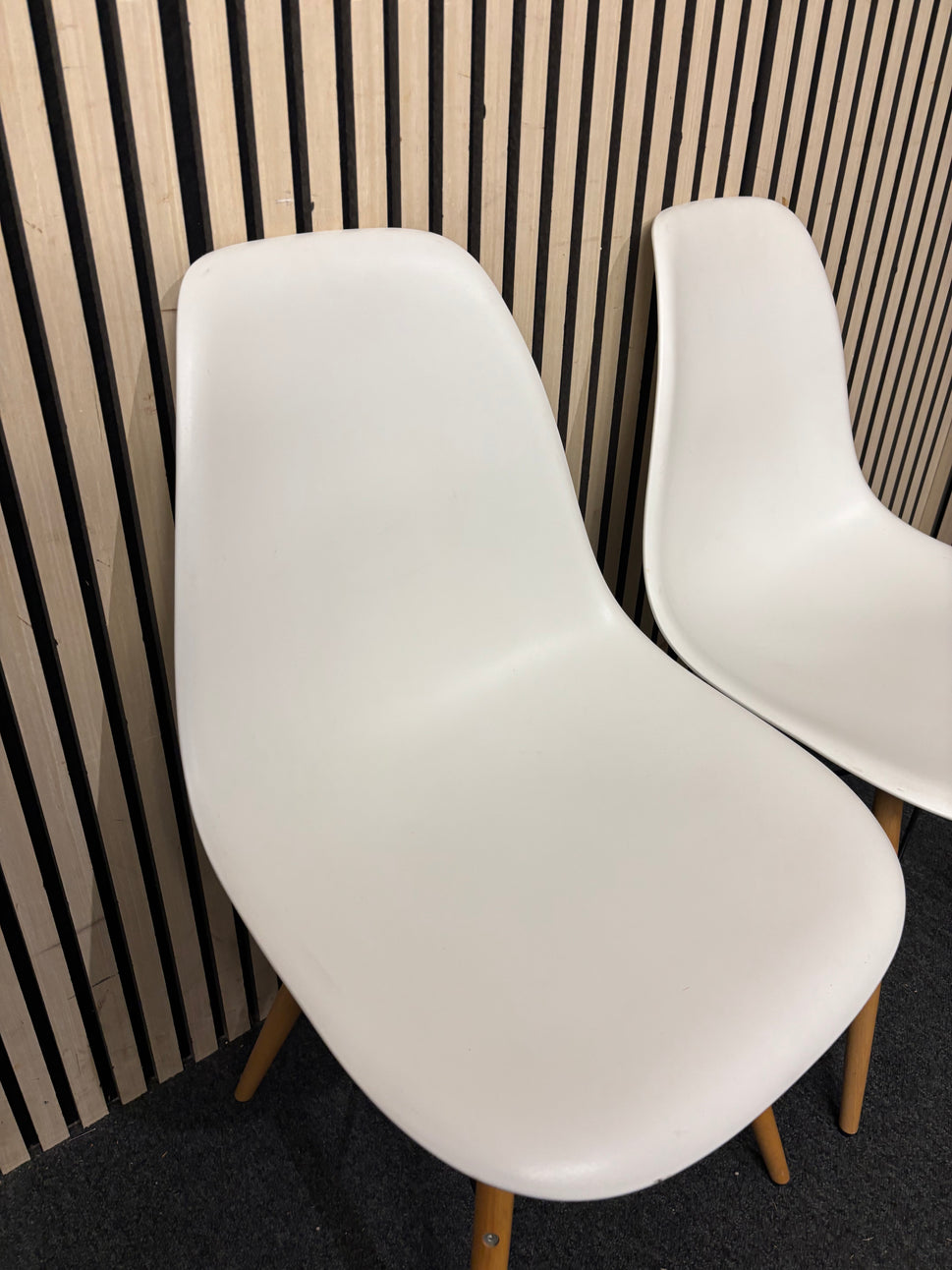 white plastic shell kitchen dining chair (SET OF 2)  44222