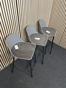 Switch Tall black metal bar stool, grey padded fabric plastic back bar stool  44359 2 image