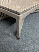 Switch Grey-washed rectangular coffee table with parquet top and metal accents. (H 43 x W 140 x D 68 cm)  44352 3 image