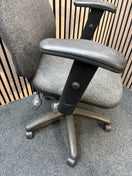 Vantage charcoal fabric swivel chair with height adjustable arms