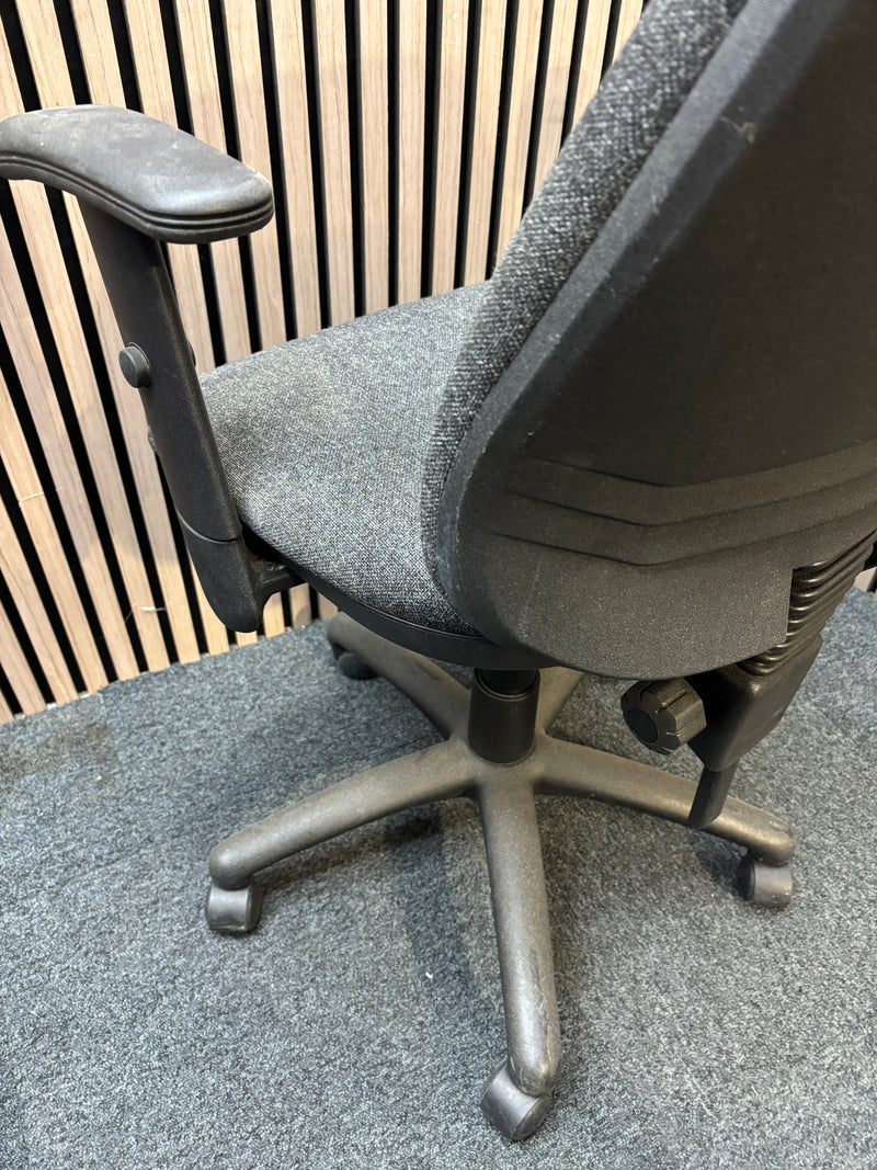 Vantage charcoal fabric swivel chair with height adjustable arms