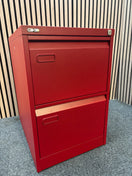 2 drawer filing cabinet in red metal 73Hx46Wx62D