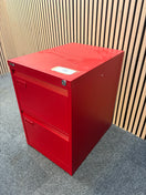 2 drawer filing cabinet in red metal 73Hx46Wx62D