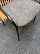 Charcoal fabric meeting chair with solid black metal frame
