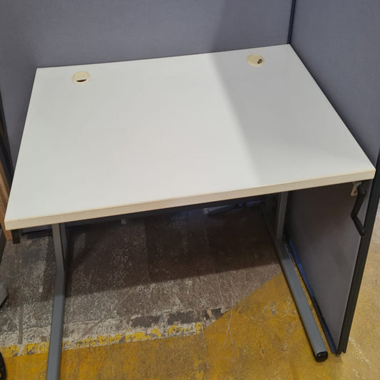 1400*800 Manual crank high desk- White top