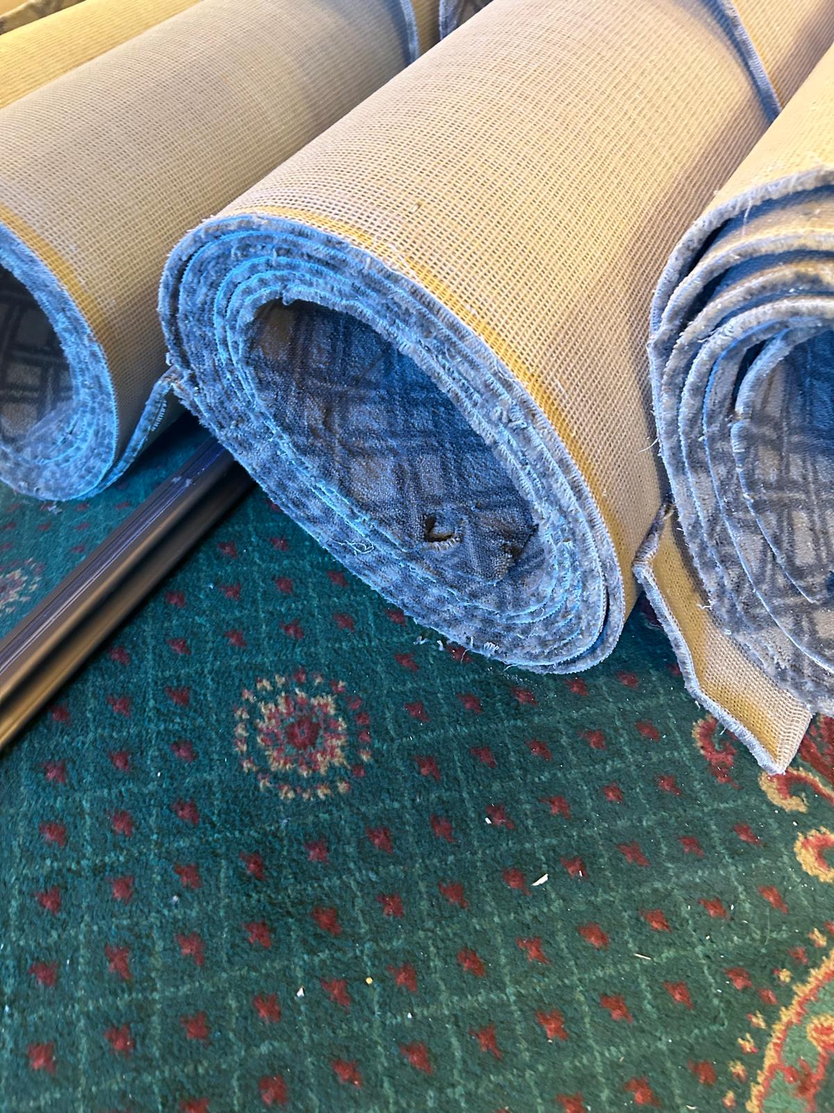Large wool pattern roll of ex hotel stock carpet