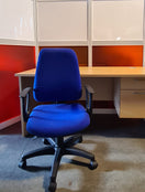 Switch High back blue fabric swivel chair with black loop arms 2 image
