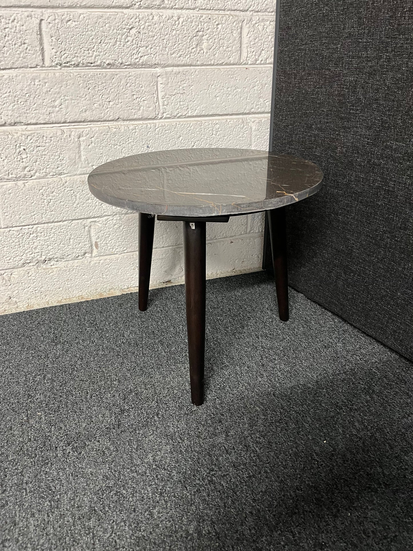 Black granite low circular lamp table  3125