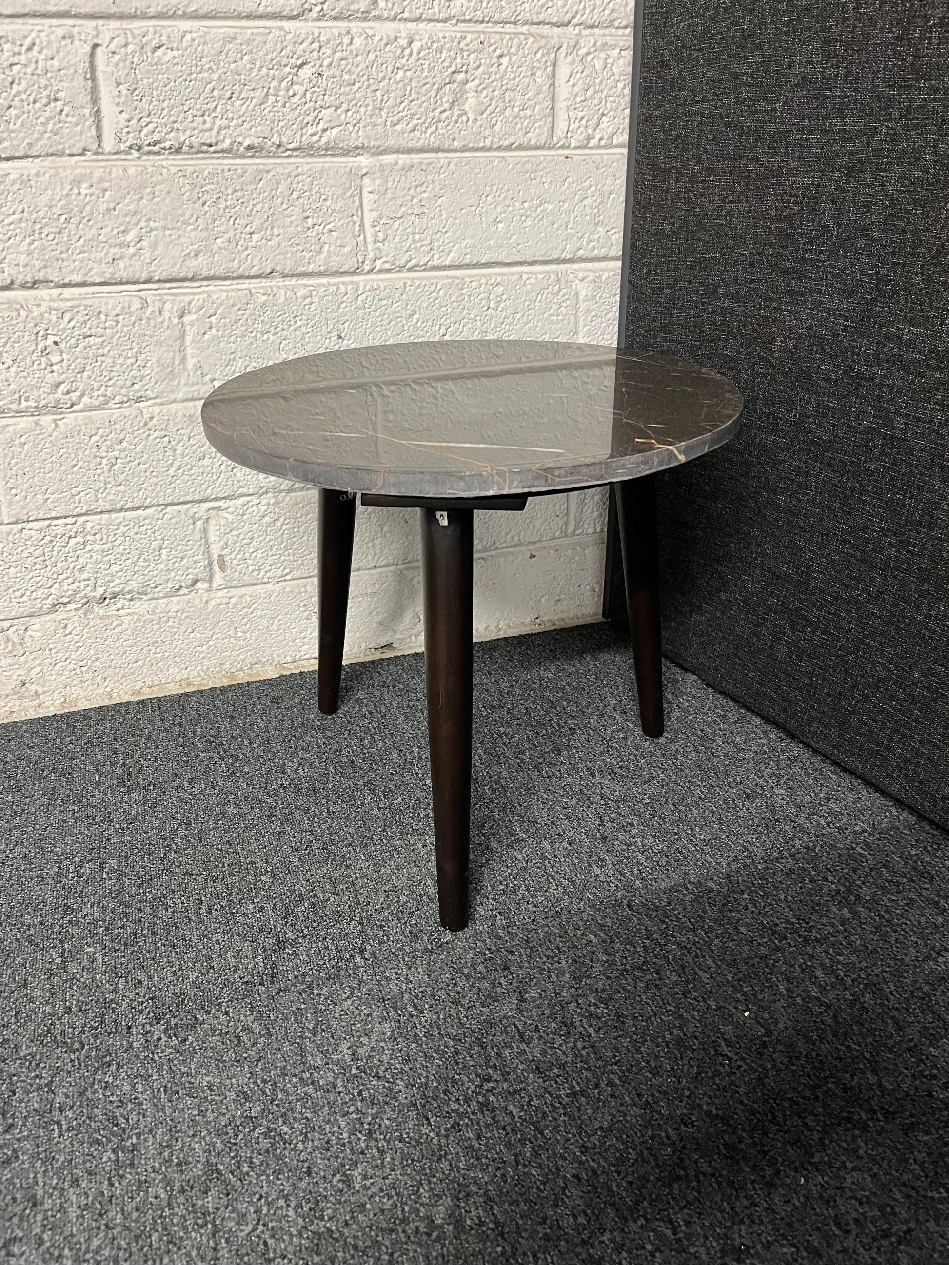 Black granite low circular lamp table  3125