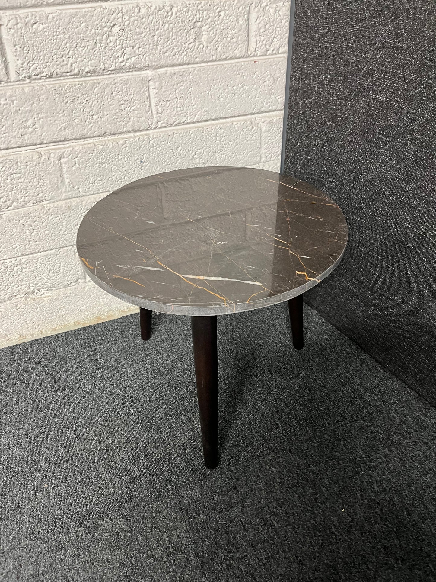 Black granite low circular lamp table  3125