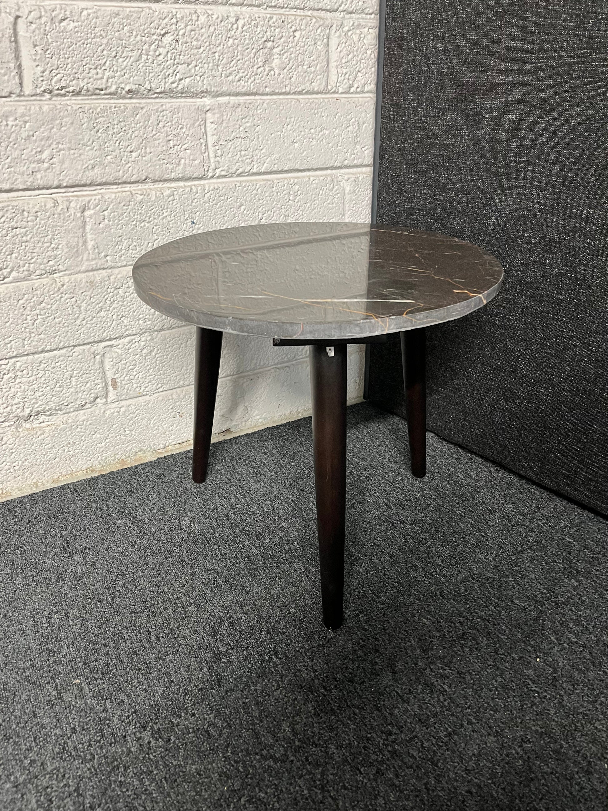Black granite low circular lamp table  3125