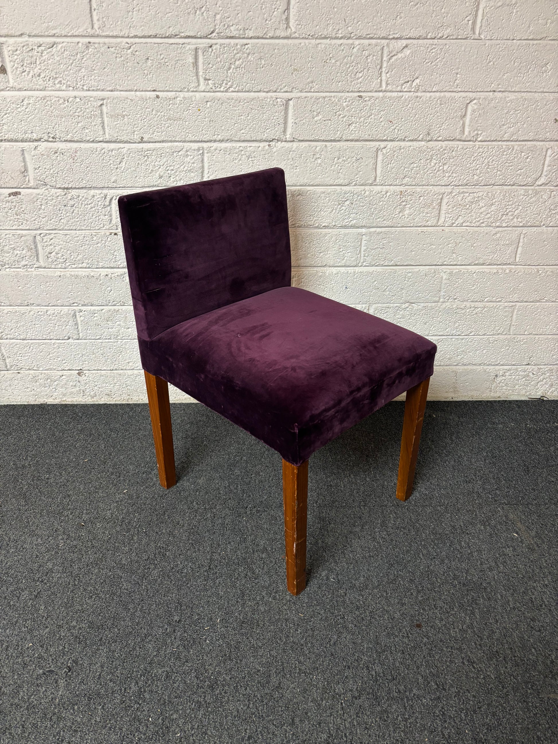 Low purple velvet fabric occasional chair  1325