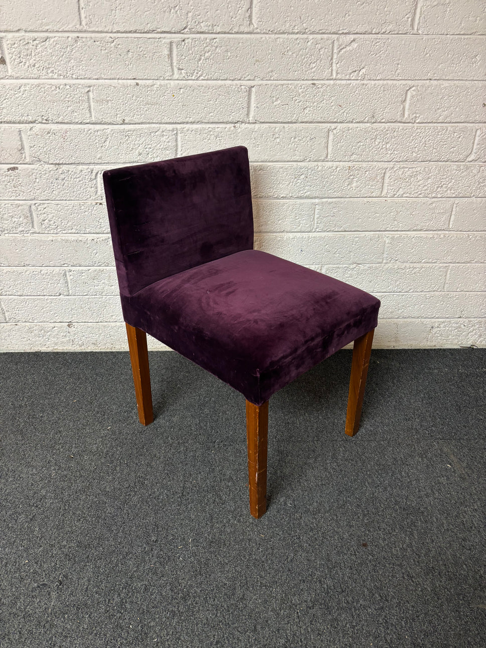 Low purple velvet fabric occasional chair  1325