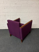 Switch Solid cherry wood framed lounge chair with dark purple fabric  1325 2 image