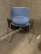 Switch Dark blue plastic metal frame stacking chair- no arms 2 image