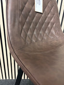 Switch Tall black metal framed bar stool with soft brown leatherette seat 2325 2 image