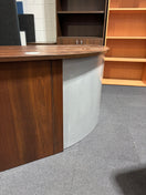 Switch Large walnut 2400 x 800 executive desk with rounded edge and panel legs 2 image