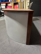 Switch Large walnut 2400 x 800 executive desk with rounded edge and panel legs 3 image