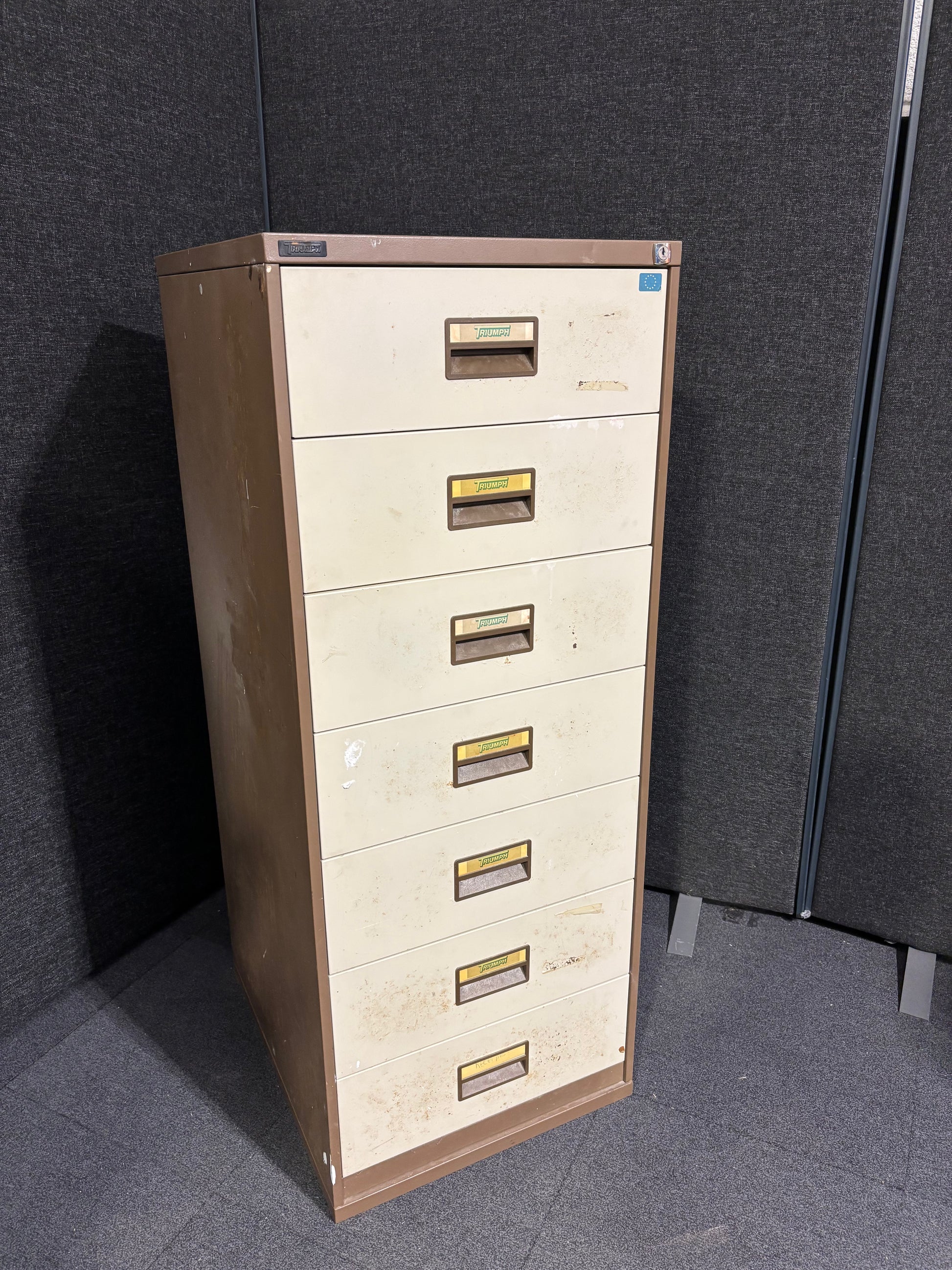 Coffee and cream 7 drawer metal multi filer