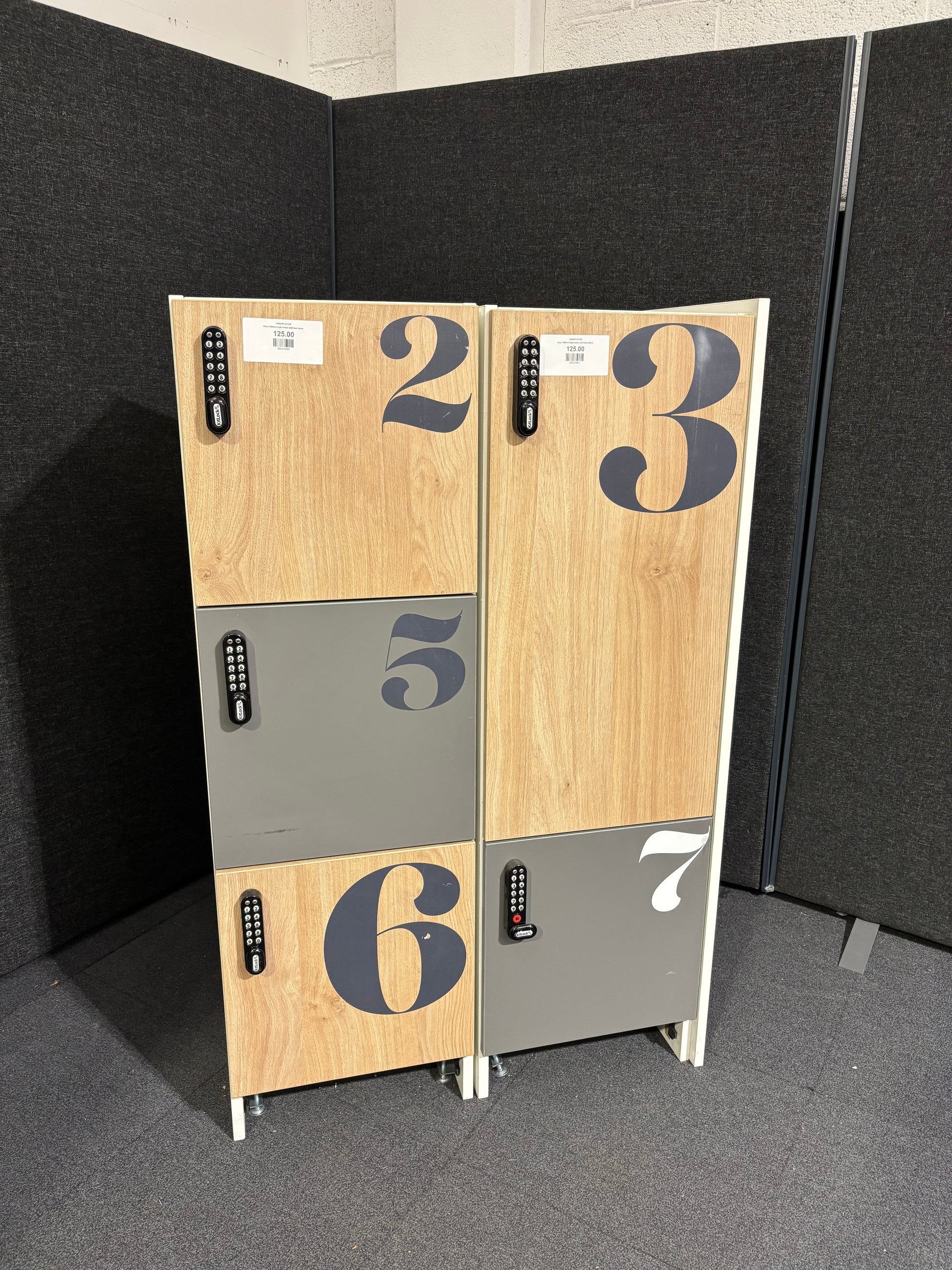 Flux 1300mm high locker with three doors