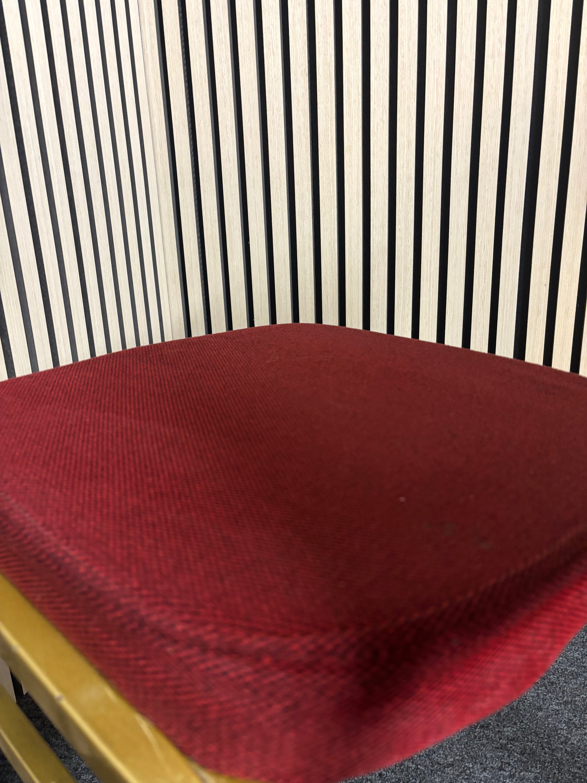 Solid metal framed gold effect red fabric banquet chair 2325