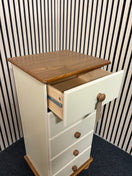Switch White and oak 5 drawer tall boy 2325 3 image