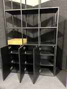 Switch Tiered black metal  3 section open storage unit with base doors 1500W x 2200H x 390D 3 image