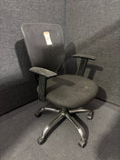 Switch Black mesh back fabric seat second hand swivel chair with fixed arms 3 image