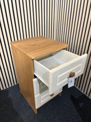 Switch White and oak laminate 3 drawer bedside locker 2325 3 image