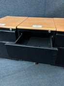 Switch Black metal and maple top 2 drawer mobile under desk pedestal 3 image