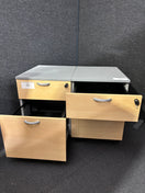 Switch Beech and grey 2 drawer mobile pedestal 3 image