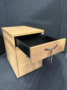 Switch 2 or 3 drawer wooden mobile pedestal in beech 3 image