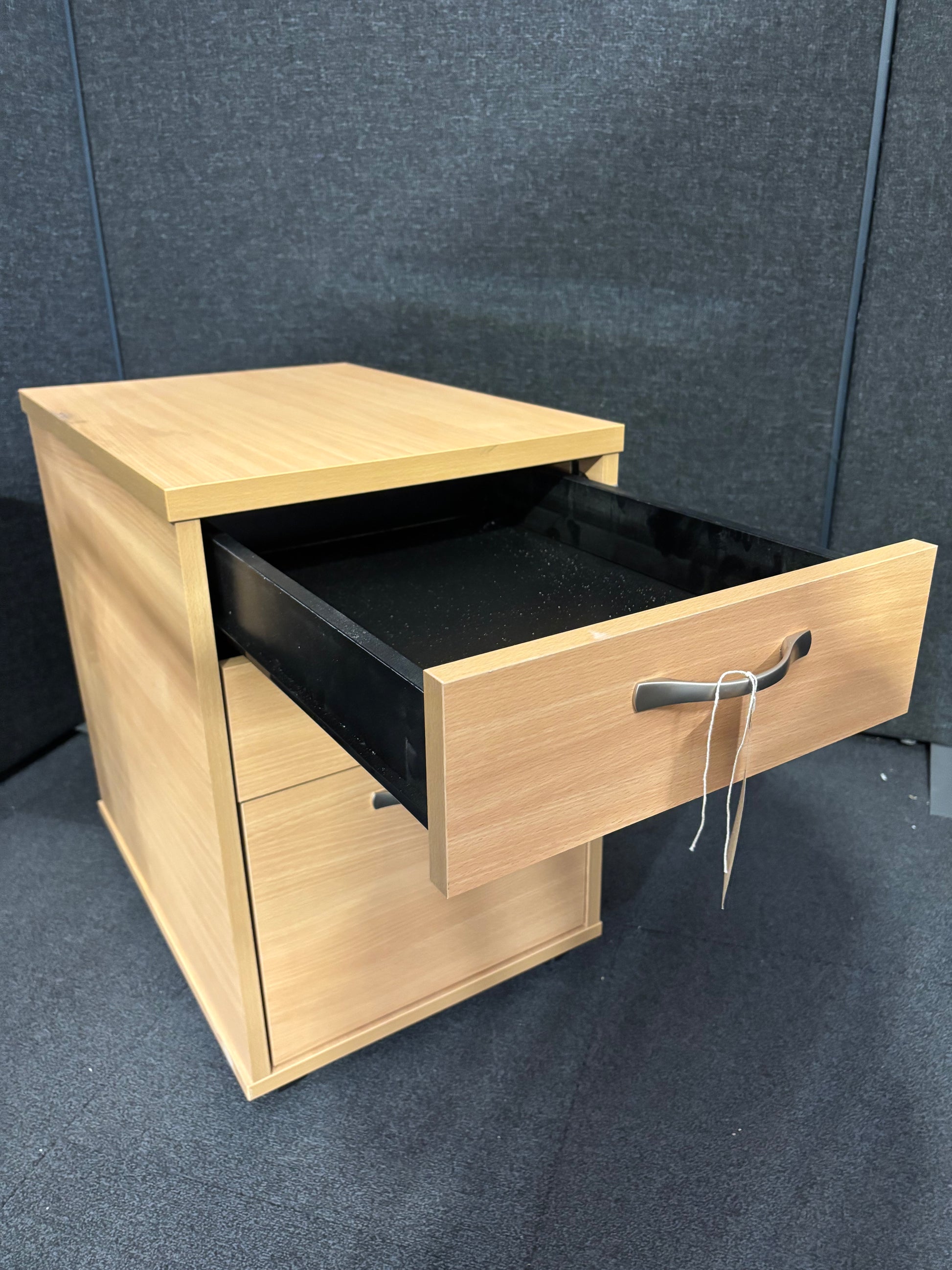 2 or 3 drawer wooden mobile pedestal in beech