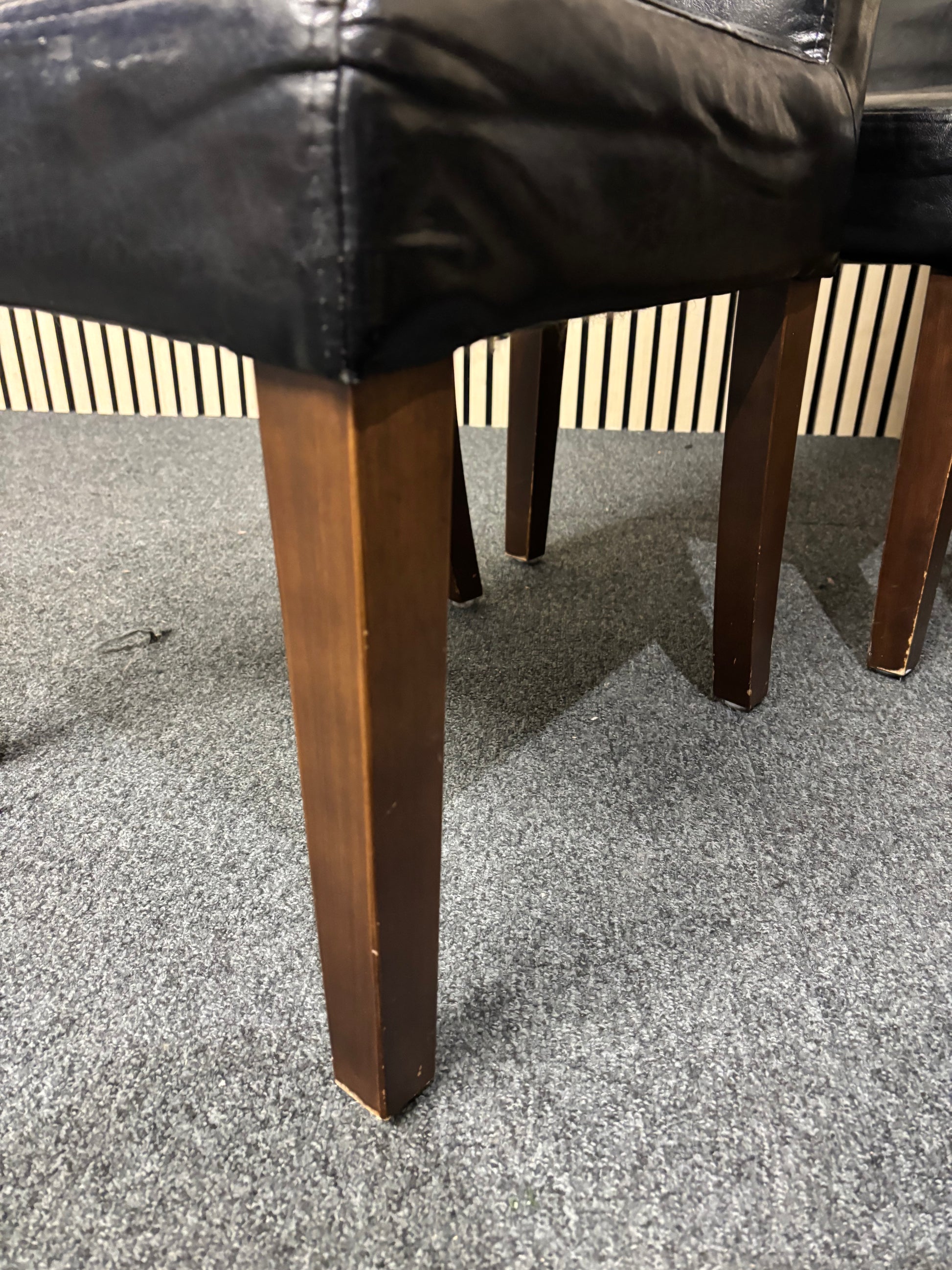 Black leatherette, solid wood frame dining chair- SET OF 4 3325